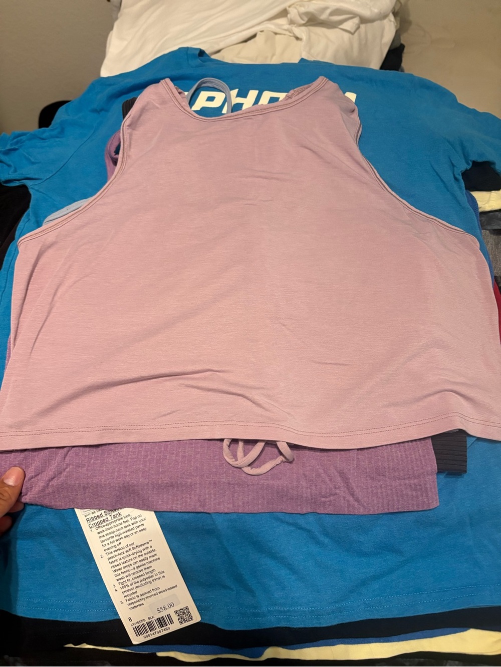 lululemon athletica Lavender Sleeveless Crop Tank